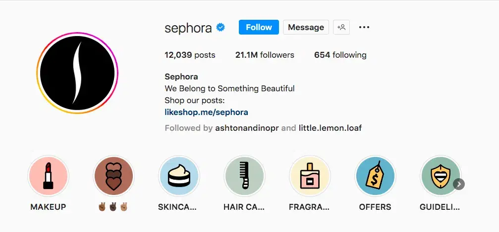Instagram Sephora Highlights
